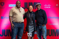 Jon Gosie, Chante Moore, and Larry Miller at Jump Launch San Francisco