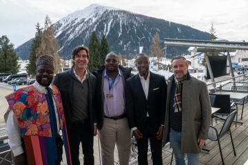Jon Gosier and colleagues in the Davos Alps