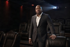 Jon Gosier in a private screening room