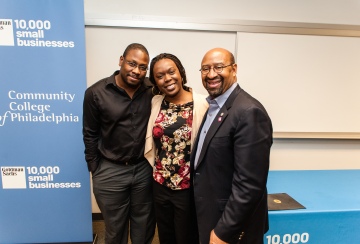 Jon Gosier, Renee Millett-Gosier and Mayor Michael Nutter