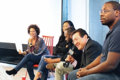 Sara Lomax-Reese, Michelle Denenberg, Tayyib Smith, Hernán Guaracao, and Jon Gosier