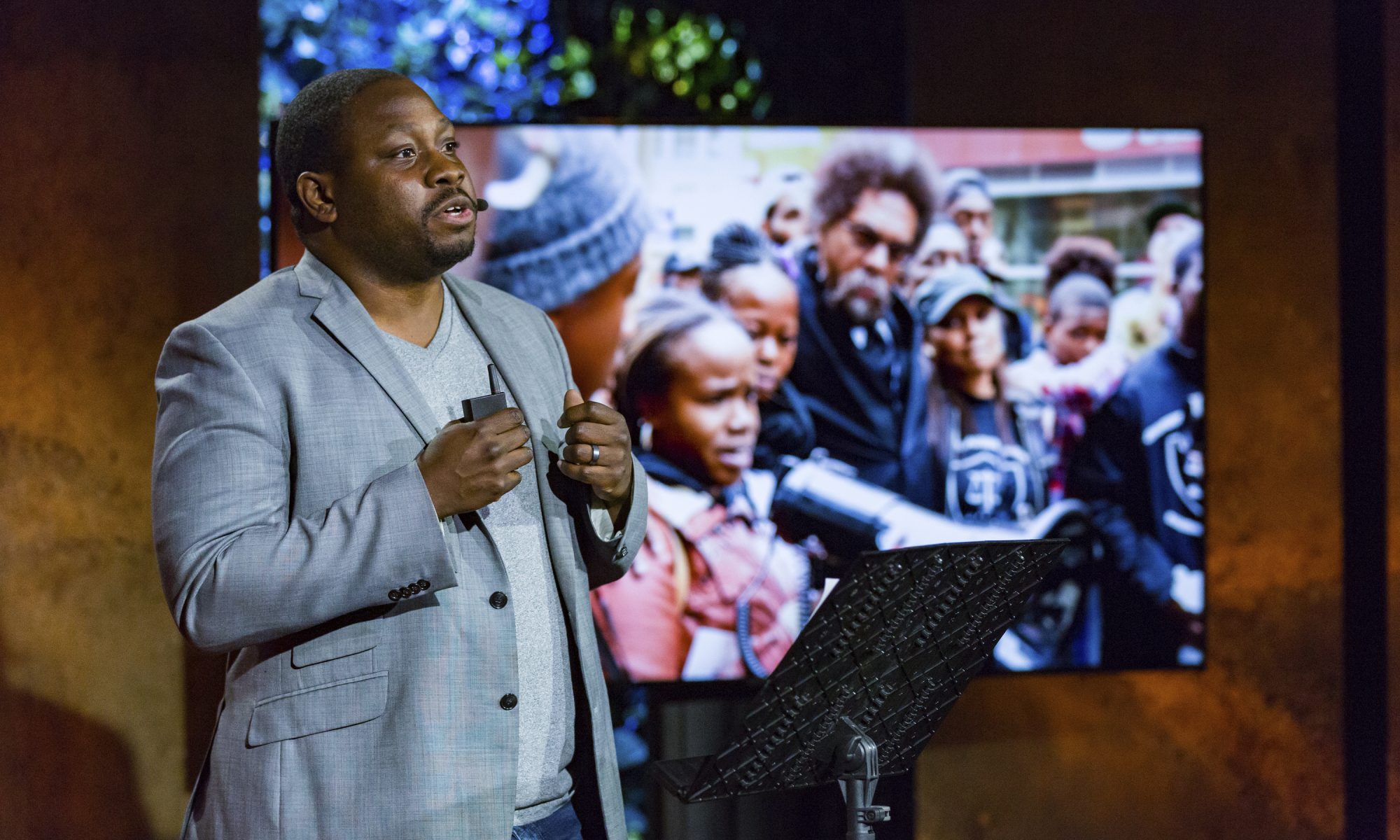 Jon Gosier speaking at the TED Residency Salon in New York in 2017